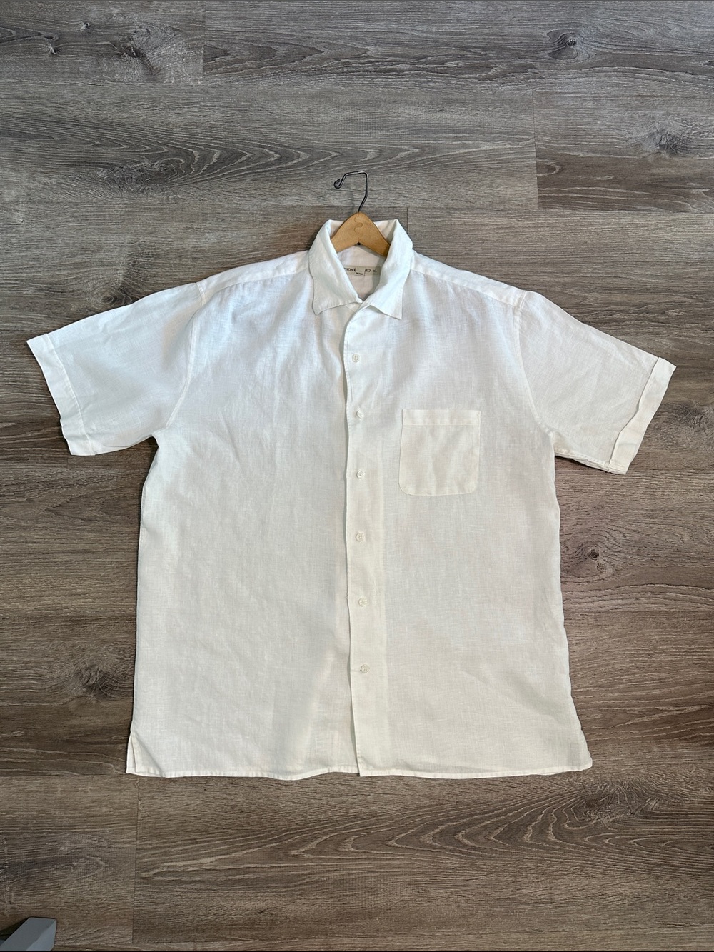 Pronto Uomo White Short-Sleeve Linen Button-Down Shirt